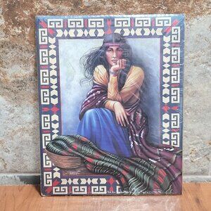 Vintage Unframed Women Aztec Design Scafa Tornabene Art Print 1993